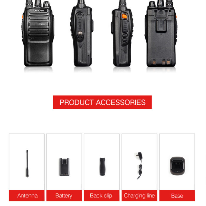 Lenovo C11 Walkie-Talkie 16 Channel Two Way Radio - Image 7