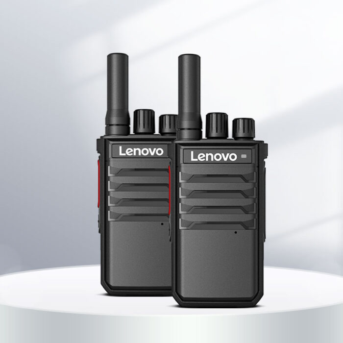Lenovo C138 Walkie Talkie with shadow on a white surface.