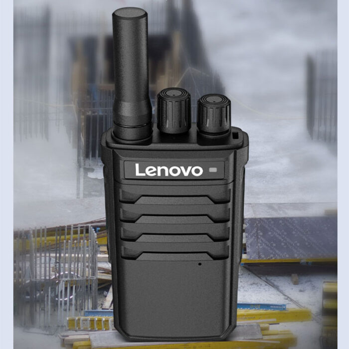 Lenovo C138 Walkie Talkie with a cityscape background