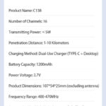 Lenovo C138 Rechargeable Walkie Talkie Specifications