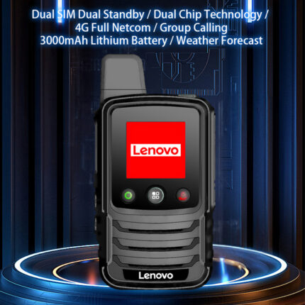 Lenovo CL328 rugged walkie-talkie on display with highlighted features