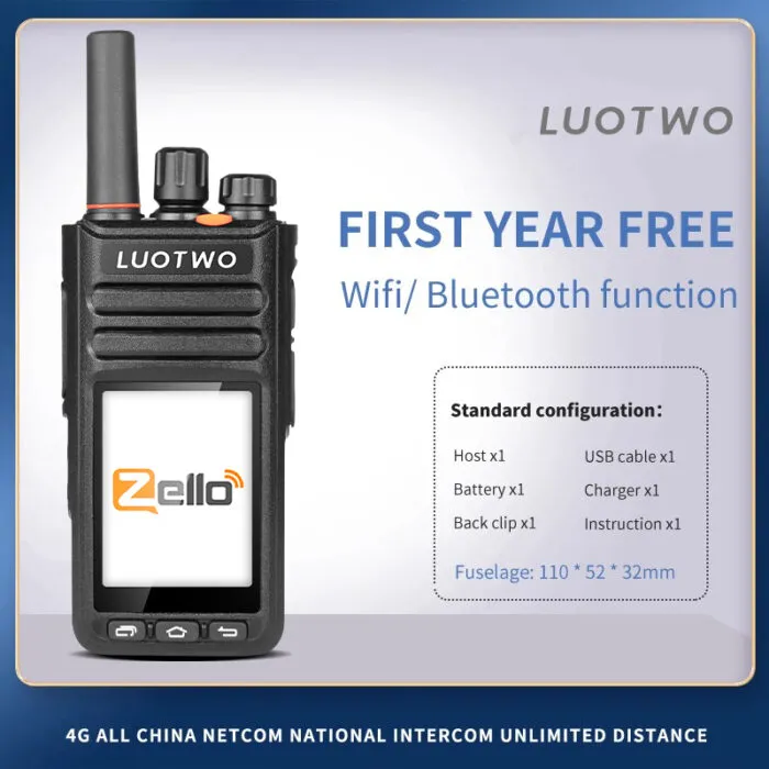 LUOTWO M3 Funkgerät: 2G/3G/4G-Touchscreen-Sprechfunk mit WiFi & Bluetooth
