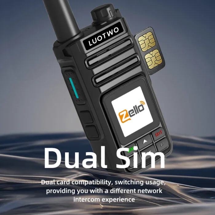LUOTWO Zello DG8000: جهاز لاسلكي مقاوم للماء طويل المدى مع WiFi وبلوتوث و GPS – راديو محمول IP67 قابل لإعادة الشحن