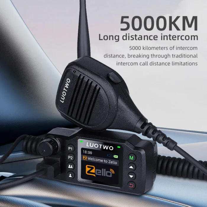Interphone de voiture mini LUOTWO Zello DG9800 : talkie-walkie longue portée avec Wi-Fi, Bluetooth & GPS – so