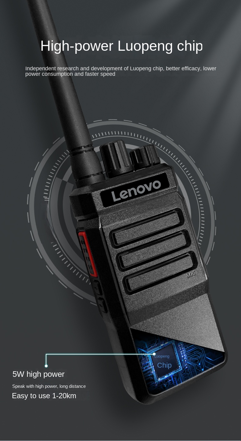 Lenovo C12+ Walkie Talkie UHF Two Way Radio