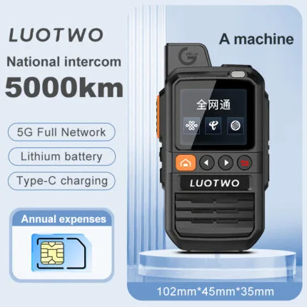 2 unidades de walkie talkie LUOTWO N99 4G POC – 5000 millas de largo alcance, posicionamiento GPS, intercomunicador de d