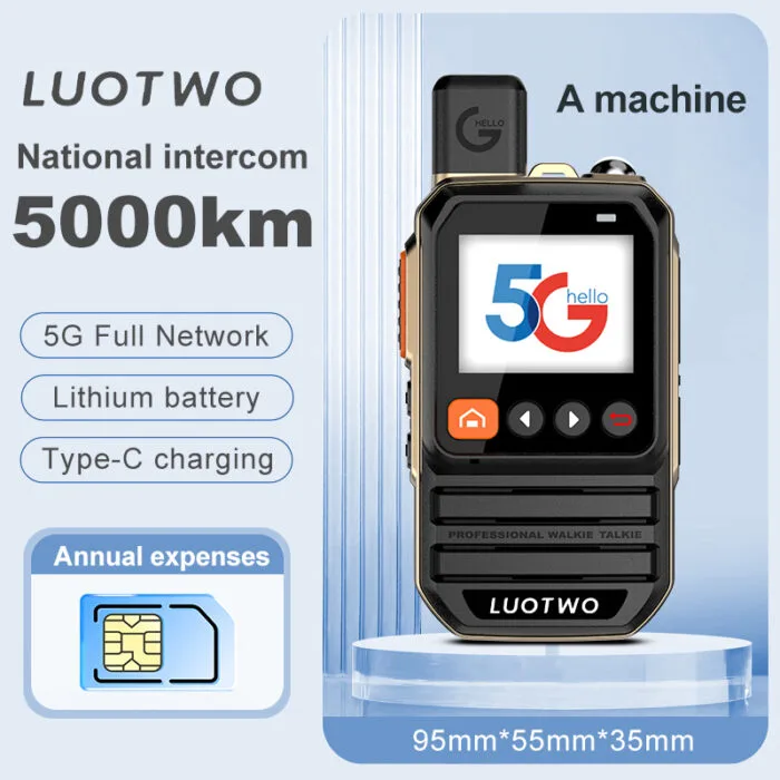 HT LUOTWO N5510-KM1 Global PTT 4G POC 2 Pcs – Interkom Jarak Jauh dengan Penentuan Posisi GPS & Kemampuan Jarak 5000 Mil