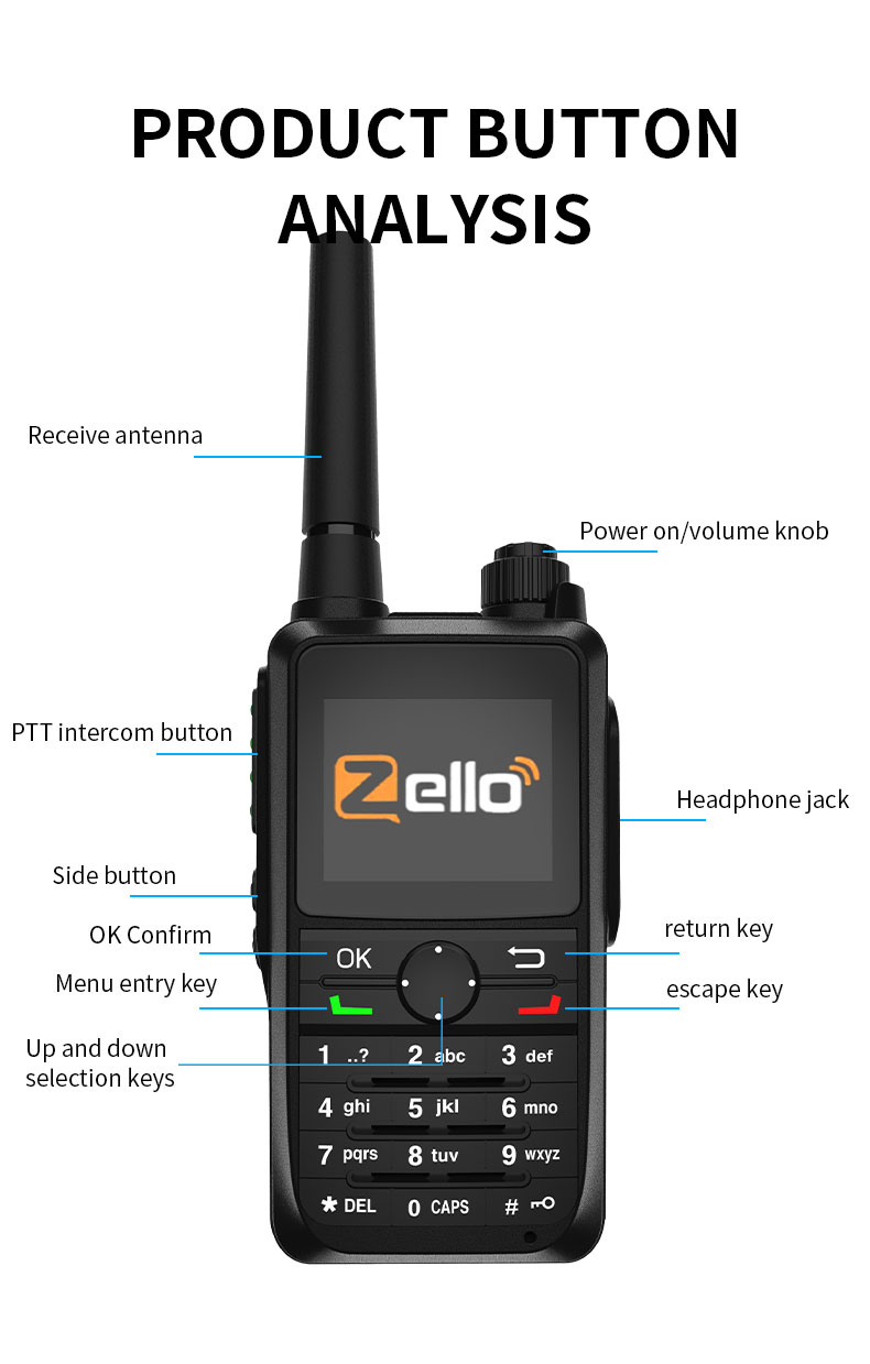 Zello DG6300 National Intercom Walkie Talkie Support WiFi bluetooth Long Range Radio