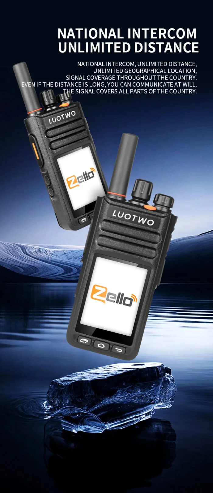 LUOTWO M3 Funkgerät: 2G/3G/4G-Touchscreen-Sprechfunk mit WiFi & Bluetooth