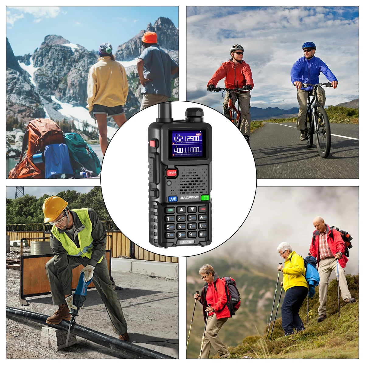 Baofeng UV-5RH Pro Max 15W Air Band Walkie Talkie - 999CH Wireless Frequency Copy, NOAA, Long R