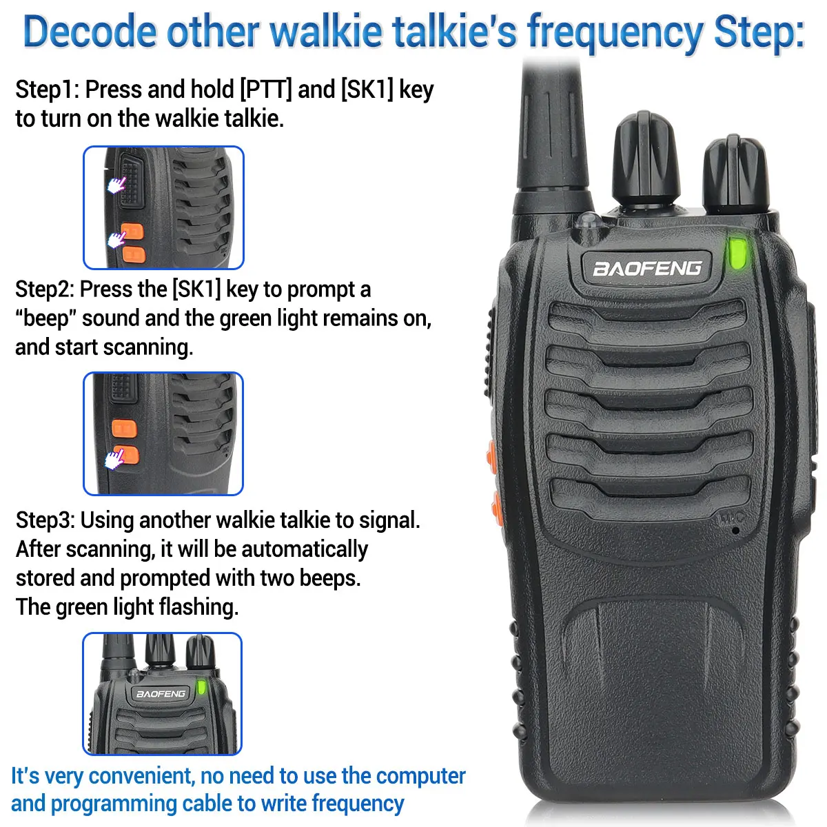 Baofeng BF-888S Pro Upgrade Walkie Talkie - 2PCS Long Range Portable Ham Radio for Hunting & Ou