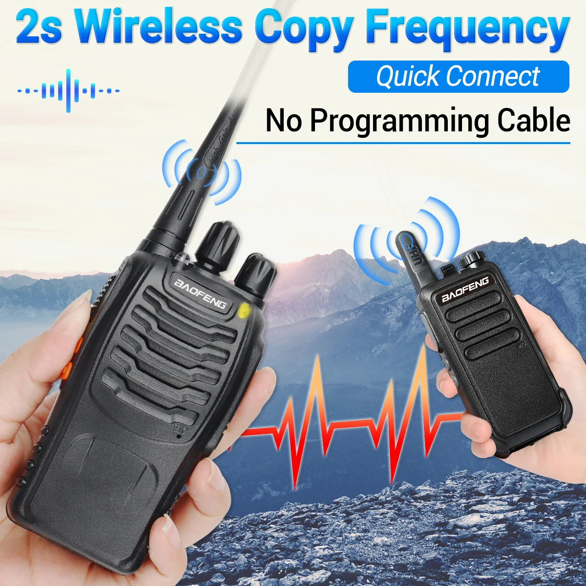 Baofeng BF-888S Pro Upgrade Walkie Talkie - 2PCS Long Range Portable Ham Radio for Hunting & Ou