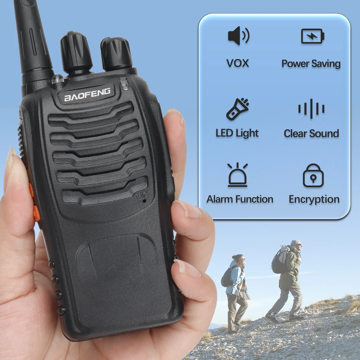 Baofeng BF-888S Pro Upgrade Walkie Talkie - 2PCS Long Range Portable Ham Radio for Hunting & Ou