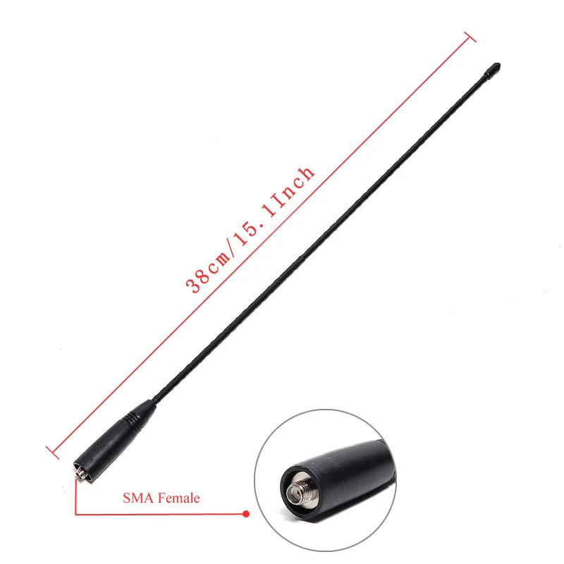 Antena Tri-Band AR-771 – Chicote VHF UHF para Walkie Talkies Baofeng | Antena Macia SMA-Fêmea para Rádio de Radioamador