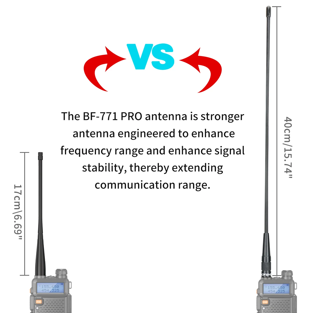 Baofeng BF-771 PRO Dual Band Antenna لـ UV-5R وBF-888S والمزيد - عزز مدى جهاز اللاسلكي