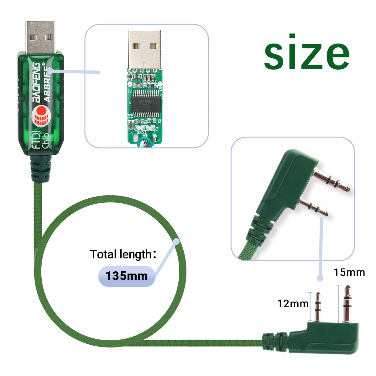 Baofeng FTDI USB Programming Cable for UV-5R, BF-888S & Quansheng Ham Radios – Plug and Play So