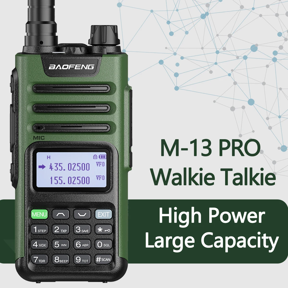 Baofeng M-13 Pro Air Band Walkie Talkie - Long Range Ham Radio with NOAA, Type-C, High Power UV