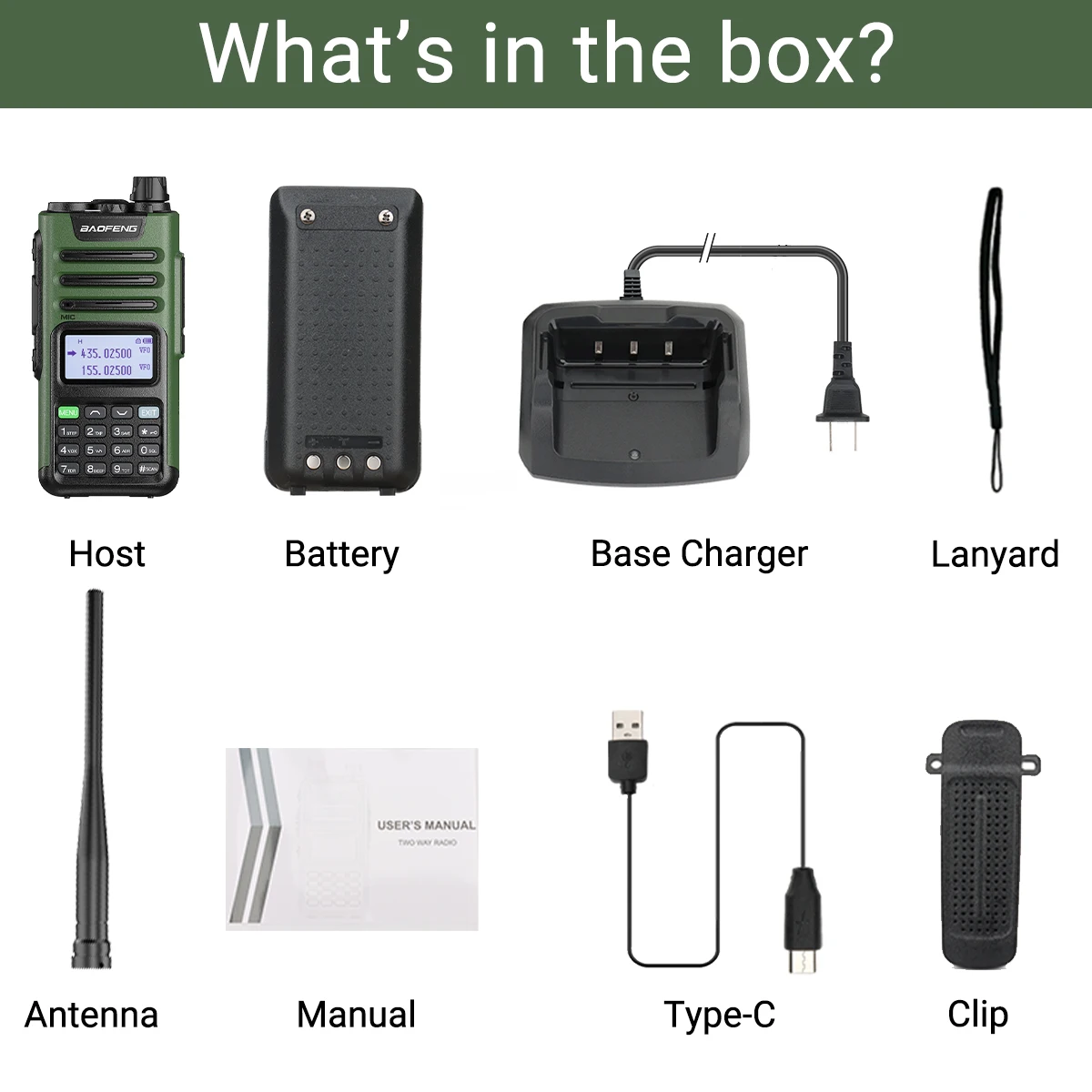Baofeng M-13 Pro Air Band Walkie Talkie - Long Range Ham Radio with NOAA, Type-C, High Power UV