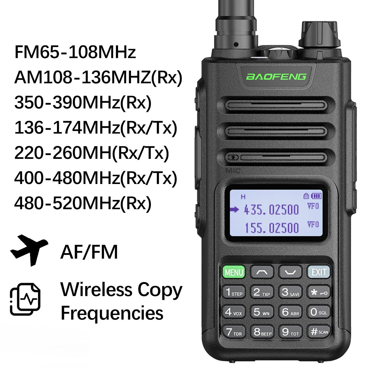 Baofeng M-13 Pro Air Band Walkie Talkie - Long Range UV 5R Ham Radio with NOAA & Type-C Connect