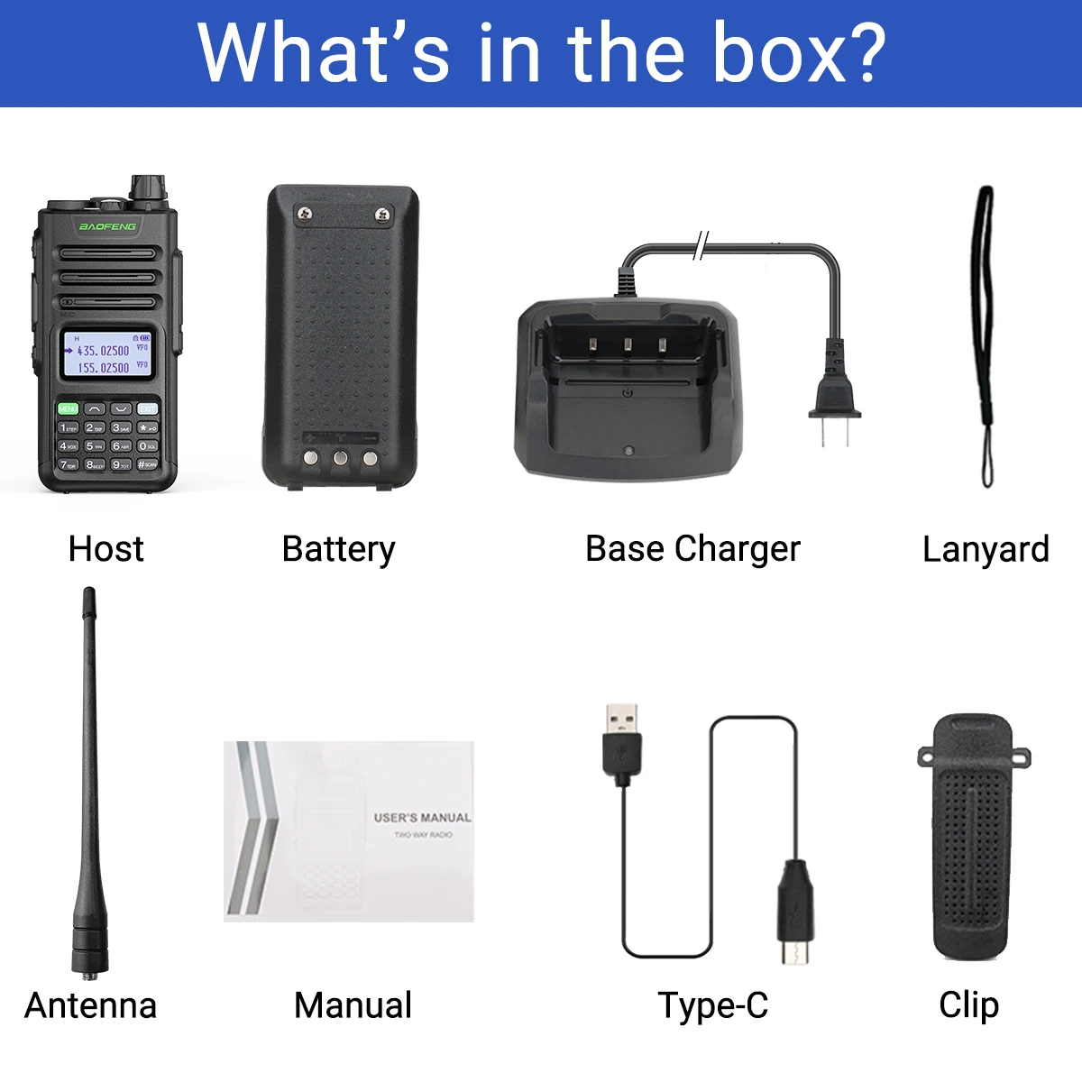 Baofeng M-13 Pro Air Band Walkie Talkie - Long Range UV 5R Ham Radio with NOAA & Type-C Connect