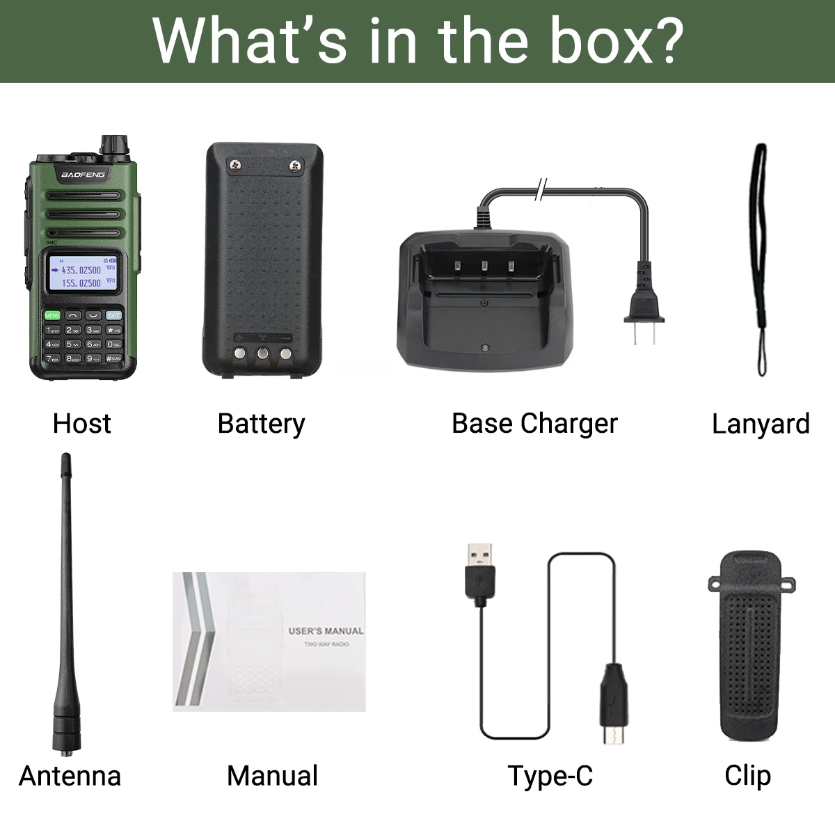 Baofeng M-13 Pro Air Band Walkie Talkie - Long Range UV 5R Ham Radio with NOAA & Type-C Connect
