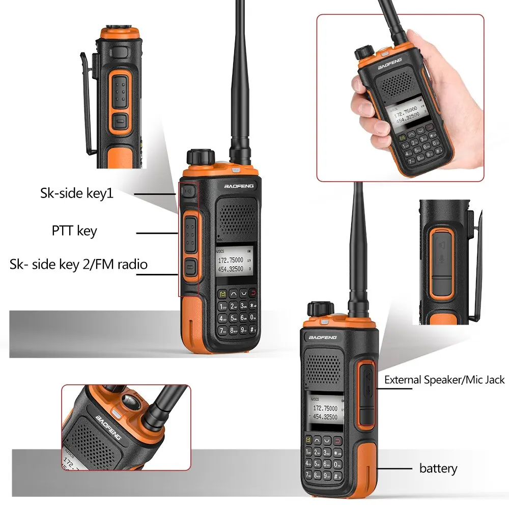 Baofeng UV-10 Pro Walkie Talkie: Dual Band 999CH, Type-C, Long Range, High Power Ham Radio