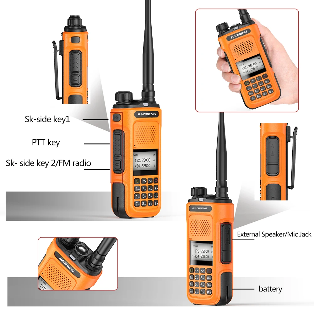 ووكي توكي Baofeng UV-10R 10W - راديو هواة محمول Type-C طويل المدى 136-174 و400-480 ميجاهرتز