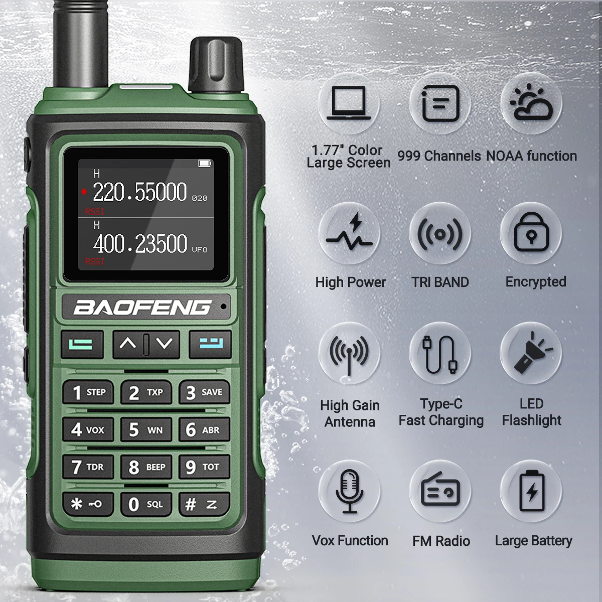 BaoFeng UV-17 Pro V2 Walkie Talkie - Waterproof 16 KM Range Two-Way Radio | Powerful UV-5R S22
