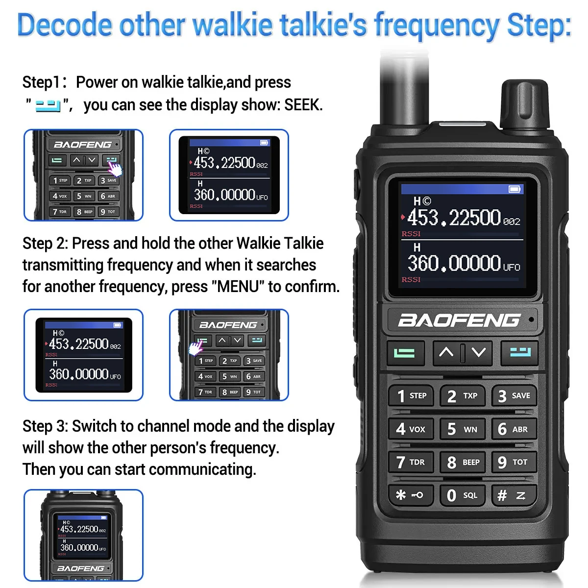 Baofeng UV-17M Air Band Walkie Talkie - Long Range 999CH Ham Radio with NOAA & Type-C Upgrade
