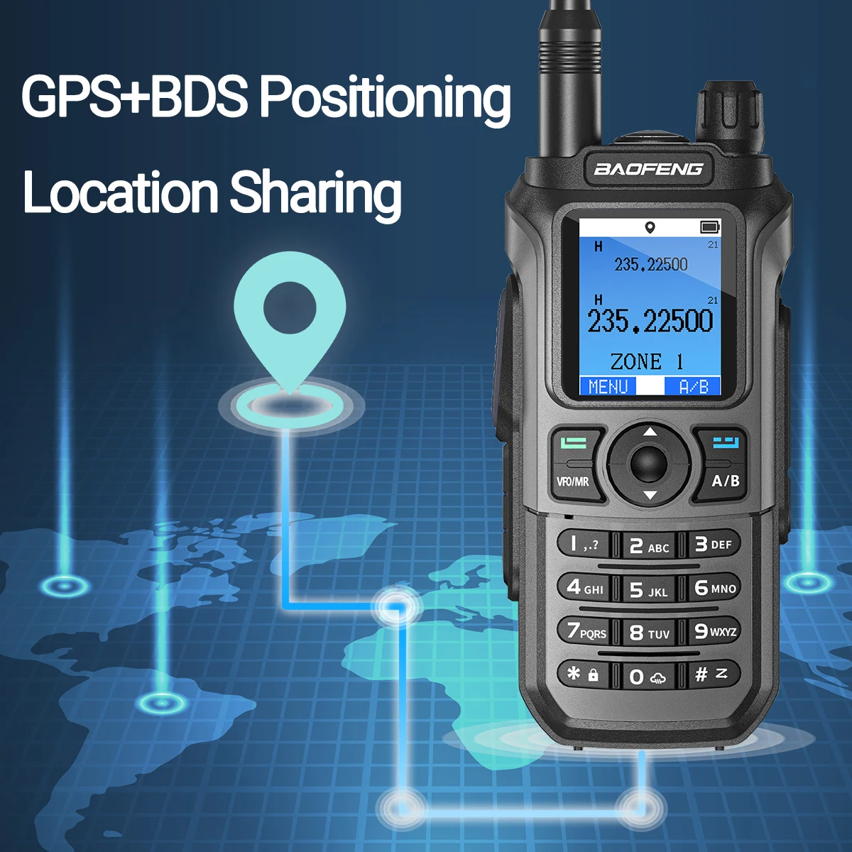 Baofeng UV-21 GPS Walkie Talkie - Long Range High Power Dual Band Two Way Radio Upgrade