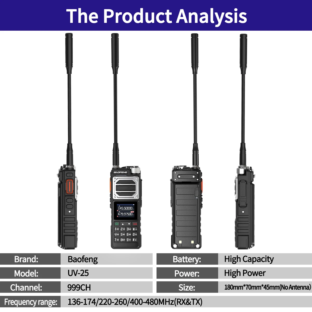 Baofeng UV-25 Pro Max: High Power Air Band Walkie Talkie for Long-Range Hunting & NOAA FM Radio