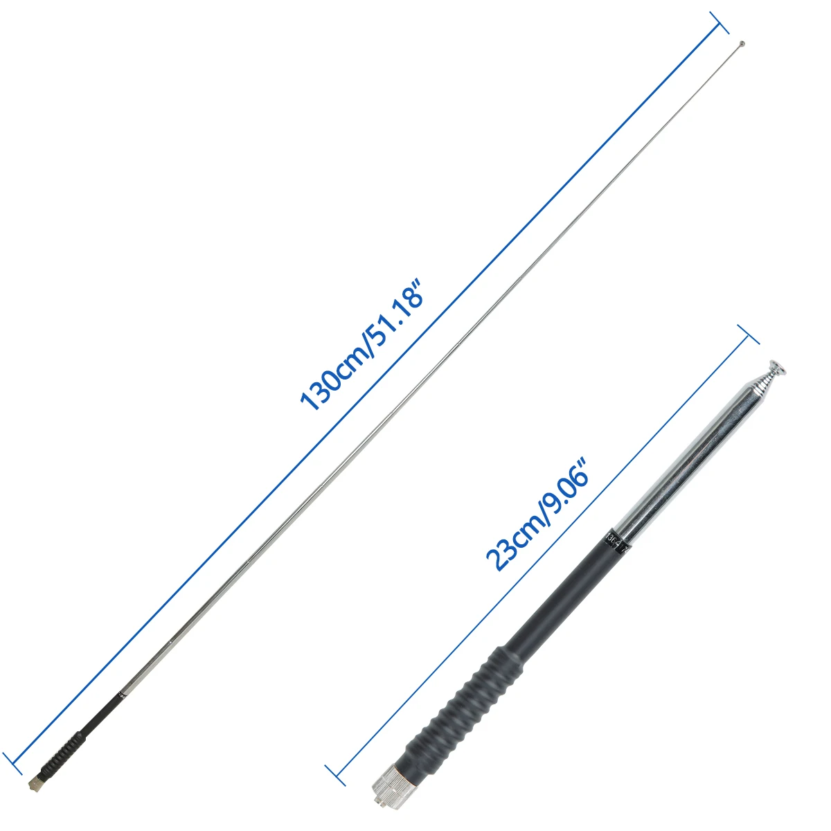 High Gain 130cm SMA VHF Telescopic Antenna for Baofeng UV-5R & Quansheng Walkie Talkies