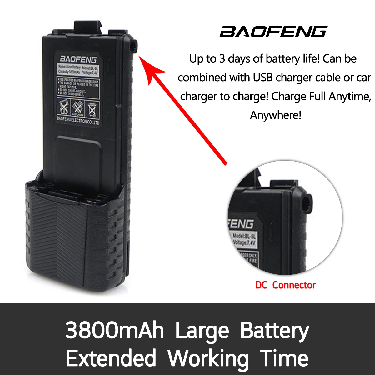 Baofeng UV-5R Dual Band Walkie Talkie | 5W/8W VHF/UHF | 16KM Range | 3800mAh Battery | Reliable