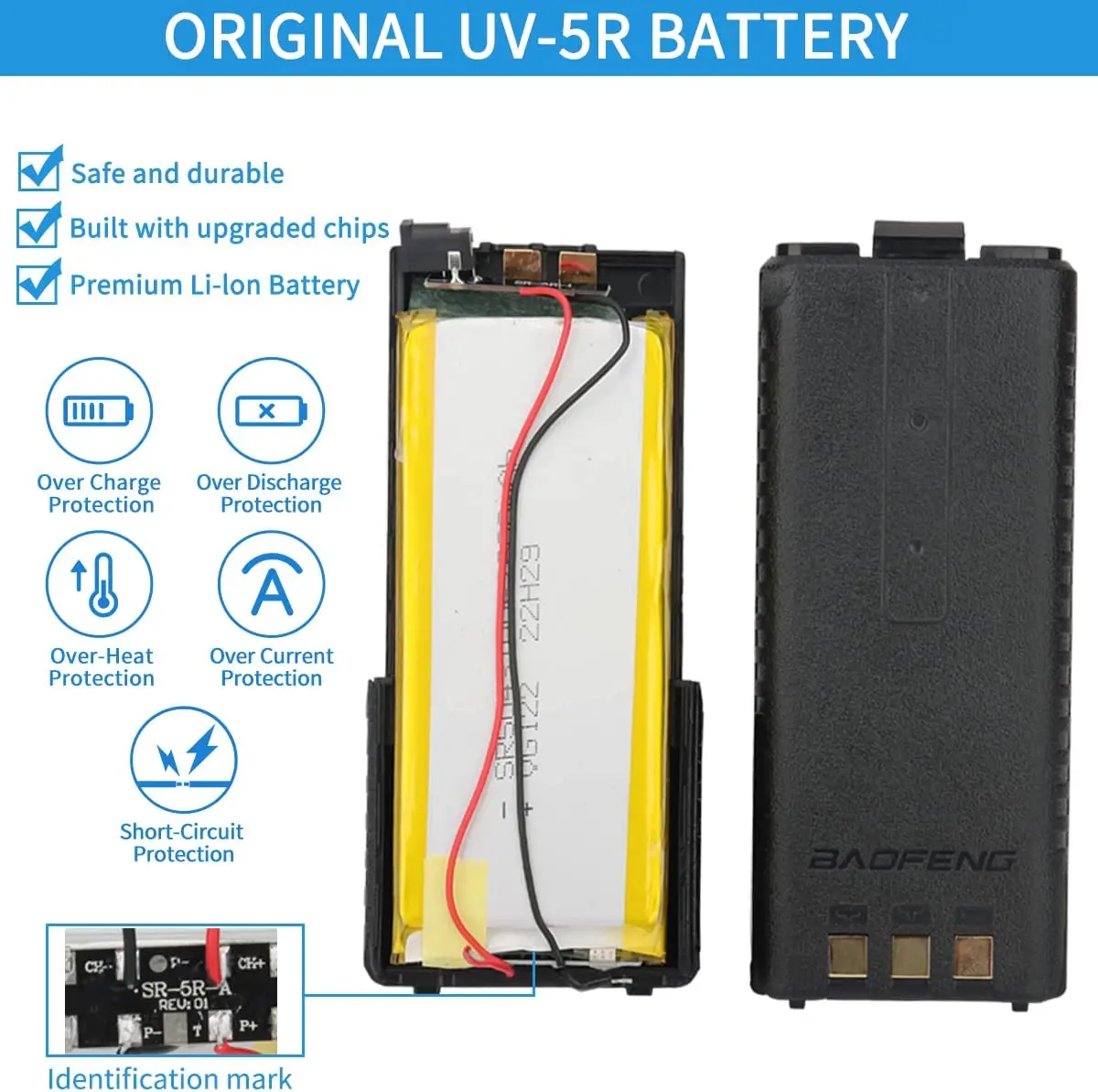 Baofeng UV-5R Dual Band Walkie Talkie | 5W/8W VHF/UHF | 16KM Range | 3800mAh Battery | Reliable