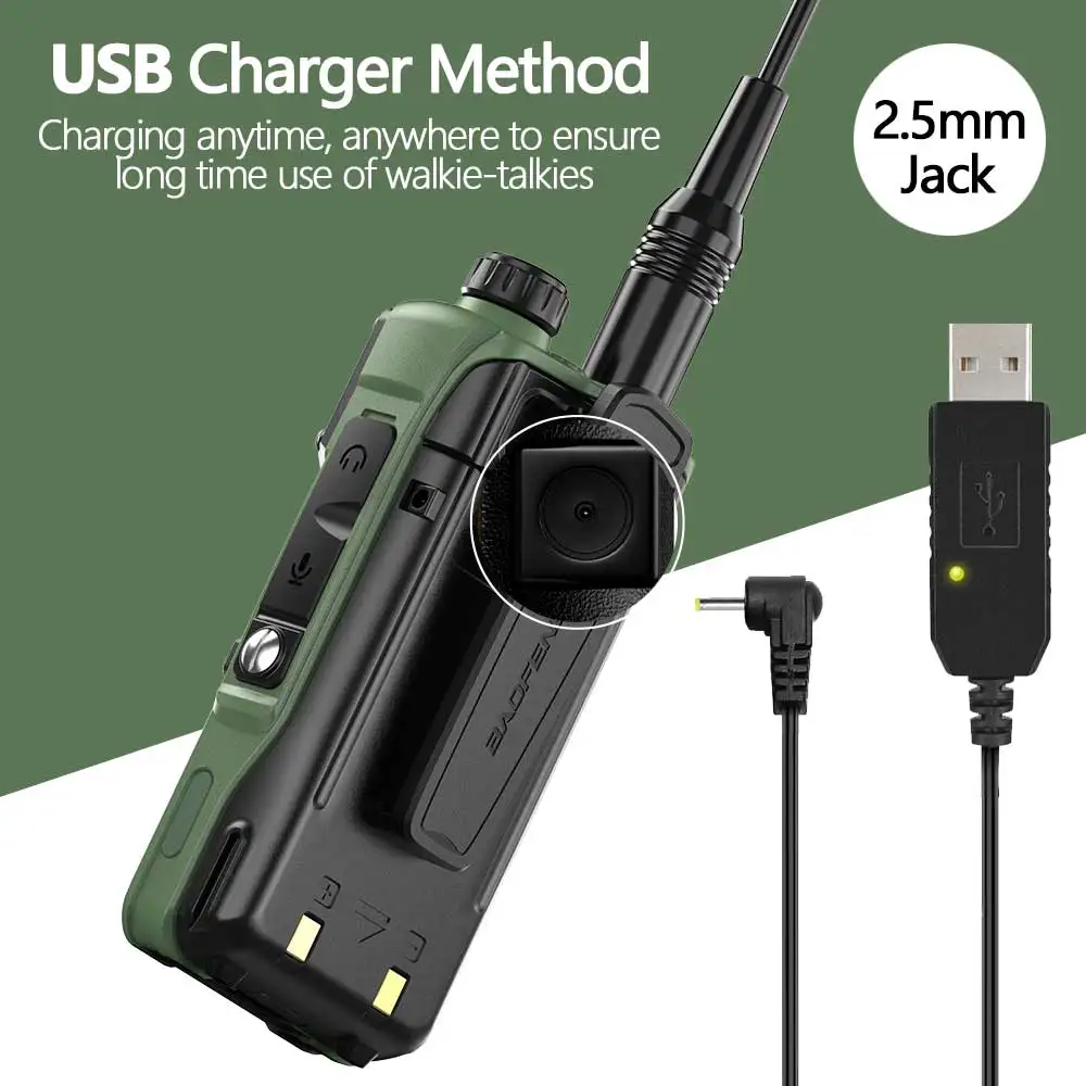 Baofeng UV-5R PLUS Walkie Talkie - 15W Dual Band, Long Range (50KM), USB Charging | High Power