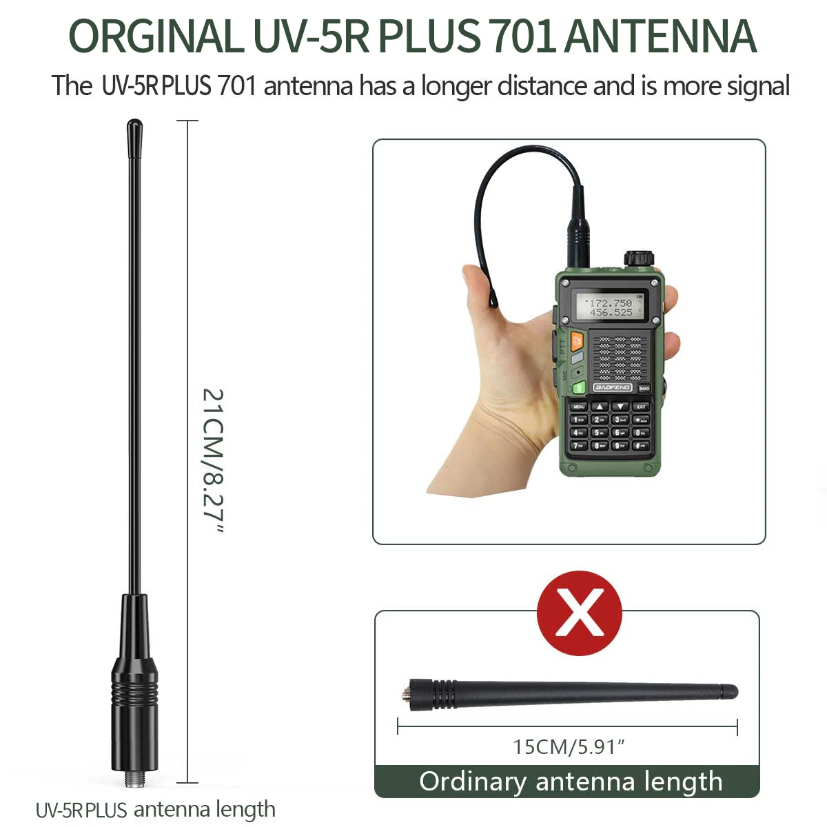 Baofeng UV-5R PLUS Walkie Talkie - 15W Dual Band, Long Range (50KM), USB Charging | High Power