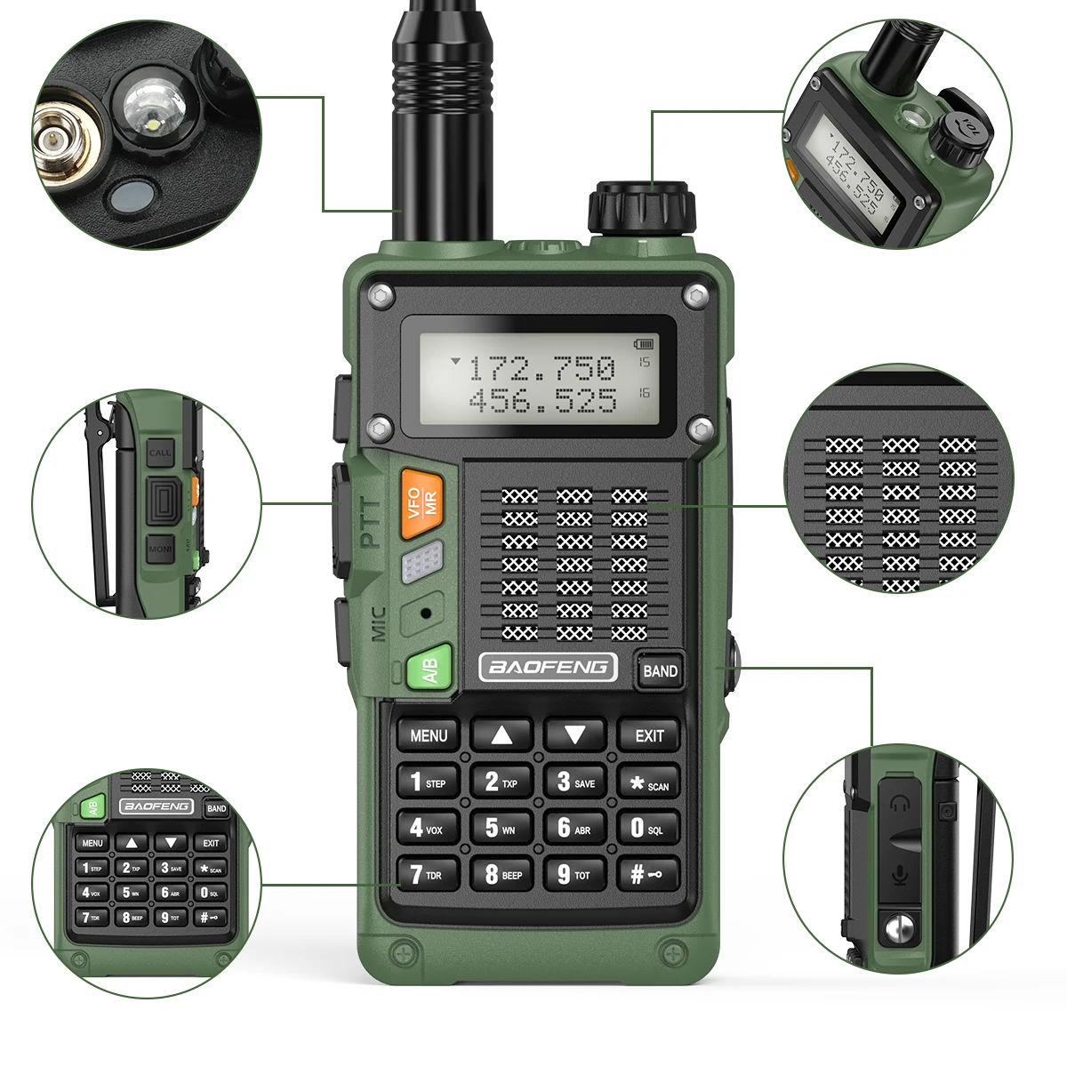Baofeng UV-5R PLUS Walkie Talkie - 15W Dual Band, Long Range (50KM), USB Charging | High Power