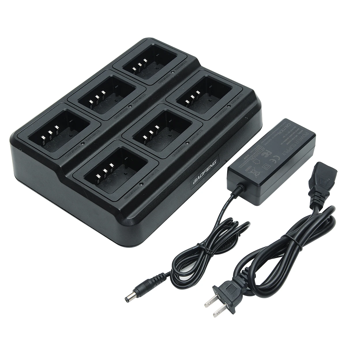 Chargeur Baofeng UV-5R 6 postes | Chargeur multi-appareils pour talkies-walkies UV-5RA UV-5RB UV-5RE | Compatible EU/US