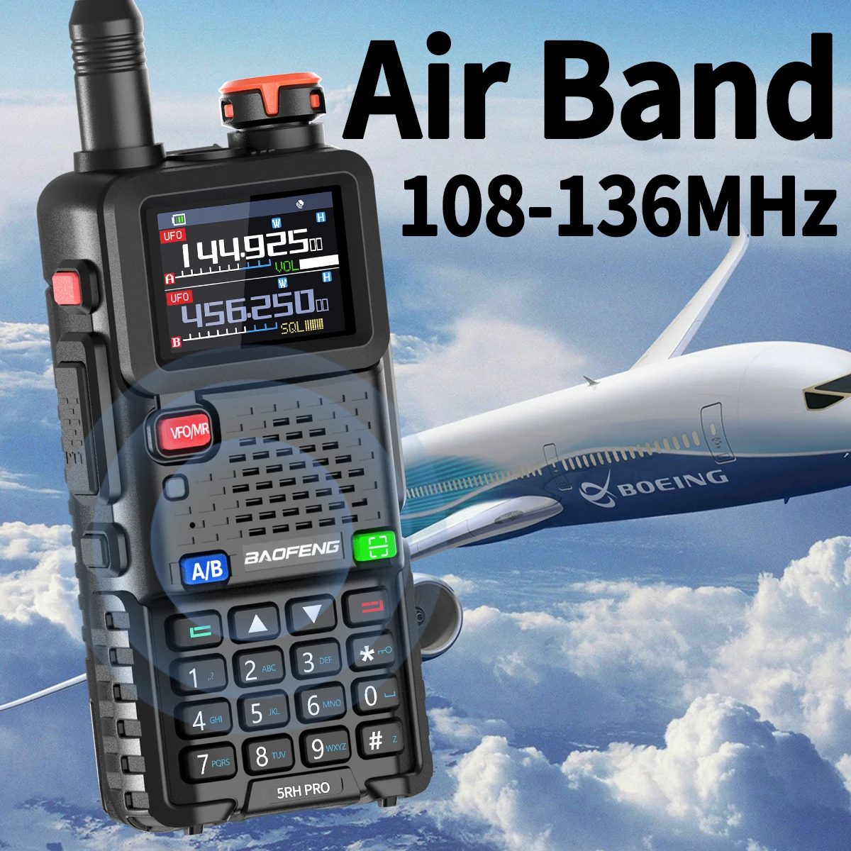 BAOFENG UV-5RH PRO MAX GPS Walkie-Talkie - Multiband-Amateurfunkgerät mit Type-C, NOAA-Wetterwarnungen und Frequenzübernahme