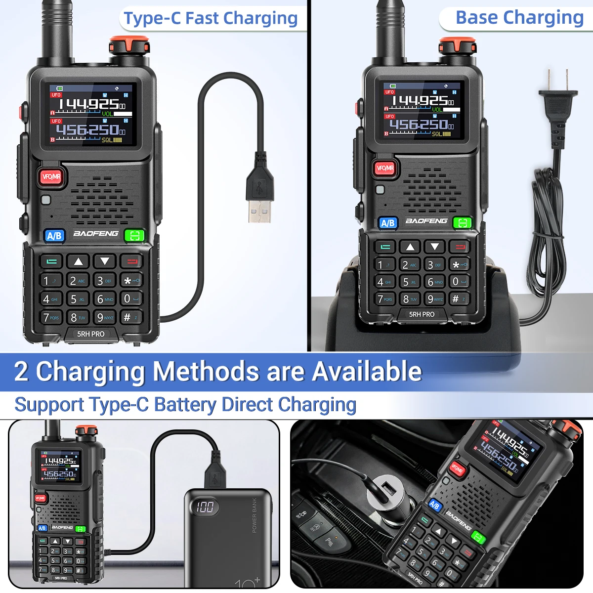 BAOFENG UV-5RH PRO MAX GPS Walkie-Talkie - Multiband-Amateurfunkgerät mit Type-C, NOAA-Wetterwarnungen und Frequenzübernahme