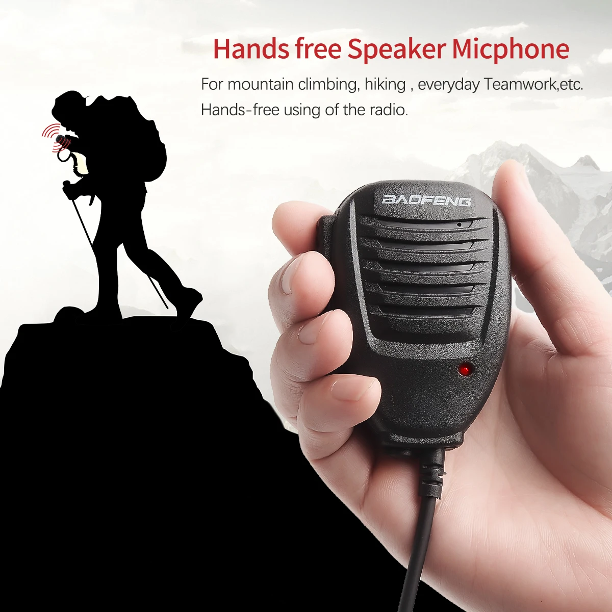 Baofeng UV-9R Plus/Pro Waterproof Shoulder Speaker Microphone for UV-XR BF-9700 UV-S22 Pro Walk