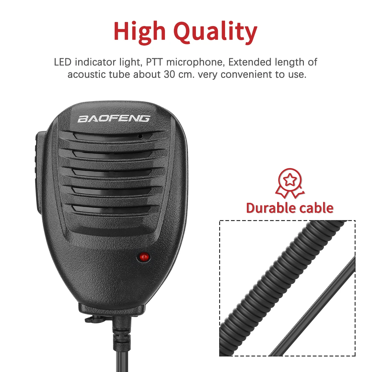 Baofeng UV-9R Plus/Pro Waterproof Shoulder Speaker Microphone for UV-XR BF-9700 UV-S22 Pro Walk