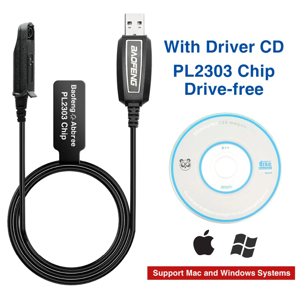Baofeng UV-9R Waterproof USB Programming Cable | PL2303 Chip for Walkie Talkie & Ham Radio