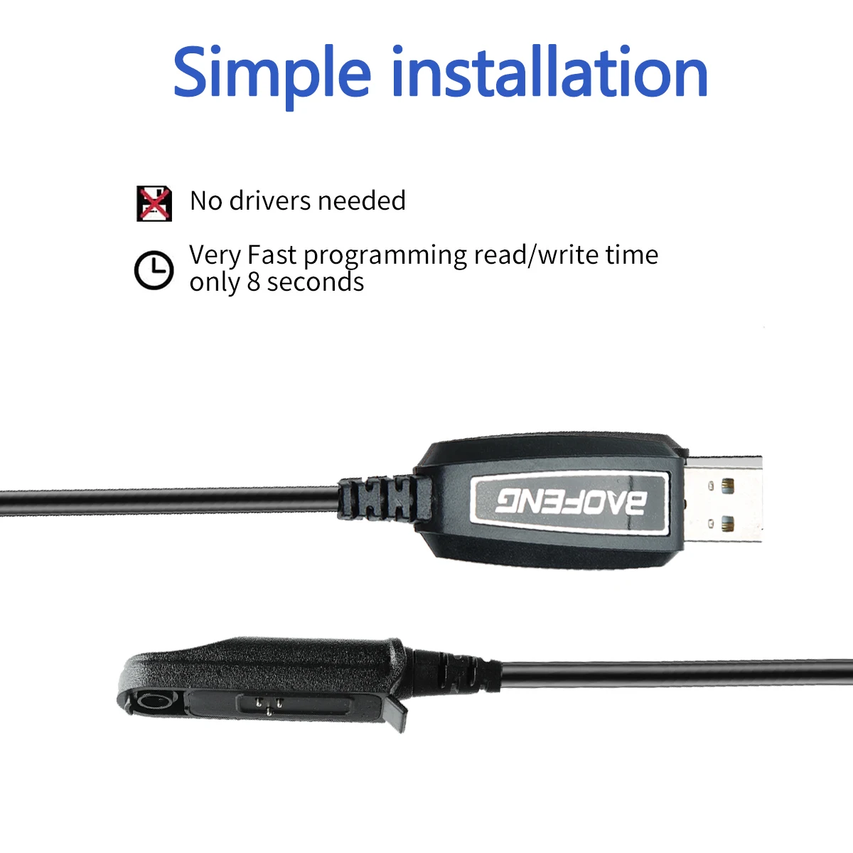 Baofeng UV-9R Waterproof USB Programming Cable | PL2303 Chip for Walkie Talkie & Ham Radio