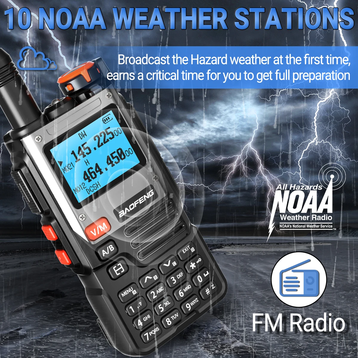 Baofeng UV-K61 Walkie Talkie | Multi Band UHF VHF Ham Radio with 999 Channels & Type-C Charger