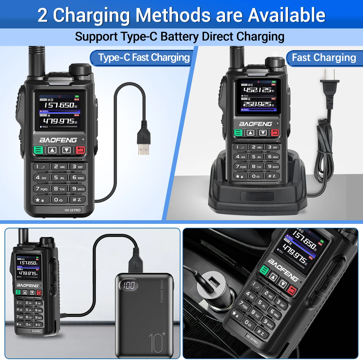 Walkie Talkie Baofeng UV18 PRO MAX GPS Air Band - Rádio Ham de 10W de longo alcance para caça e aventuras ao ar livre