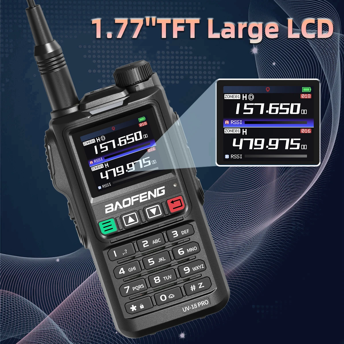 Walkie Talkie Baofeng UV18 PRO MAX GPS Air Band - Rádio Ham de 10W de longo alcance para caça e aventuras ao ar livre
