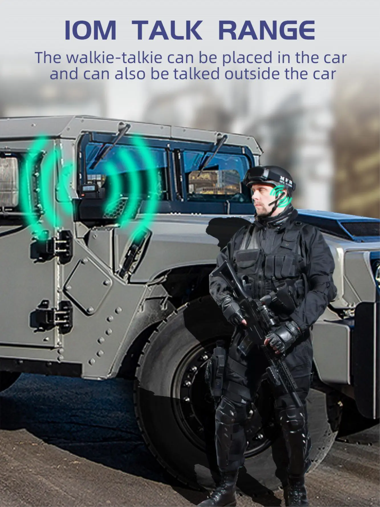 Walkie Talkie Wireless Earphone, Bluetooth Headset, Two Way Radio, BT Headphone, Earpiece for H