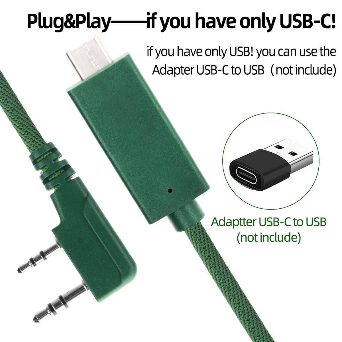 FTDI USB-C Programming Cable for Baofeng UV-5R & Quansheng Walkie Talkies - Easy Plug and Play