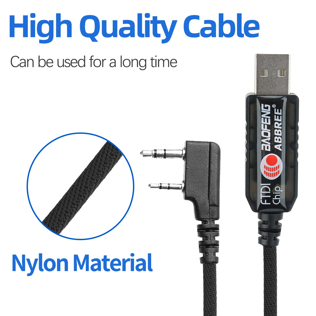 FTDI Chip USB Programming Cable for Baofeng UV-5R & Quansheng Walkie Talkies - Free Driver & CD